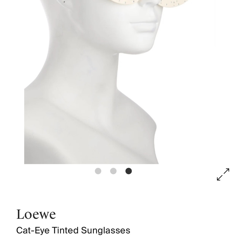 Loewe Cream Cat-Eye Sunglasses with Studs - Picture 3 of 6